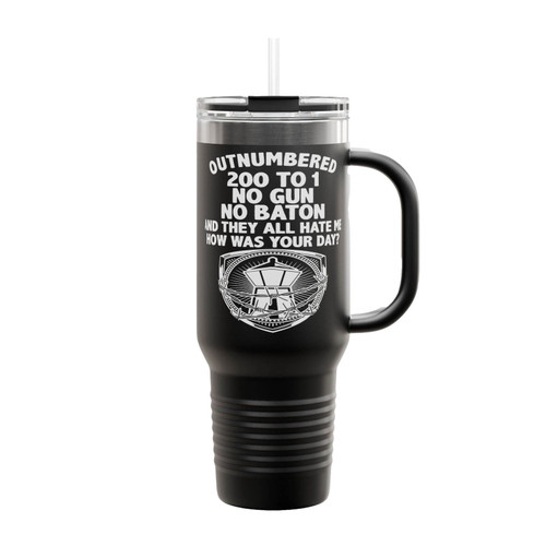 Outnumbered 200 To 1 No Gun No Baton Insulated Travel Mug