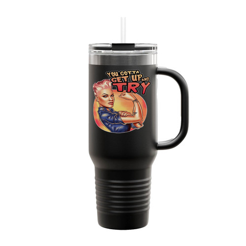 P!Nk Singer You Gotta Get Up And Try Insulated Travel Mug