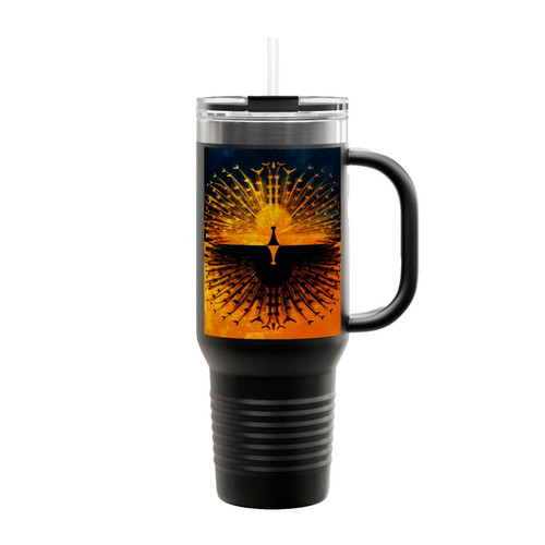 Peacock Paint Art Insulated Travel Mug