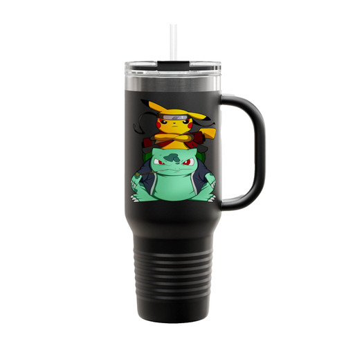 Pikachu And Bulba Naruto Insulated Travel Mug