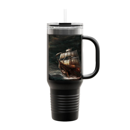 Pirateship In The Storm Insulated Travel Mug