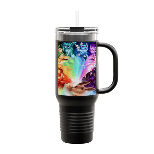 Pokemon Eevee Cute Evolution All Type Colorful Vibrant Streetwear Insulated Travel Mug