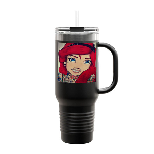 Punk Princess Ariel Piercing Tattoo Insulated Travel Mug