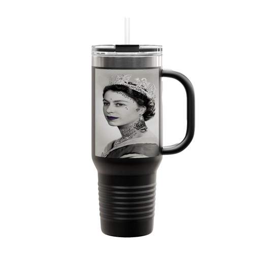 Queen Elizabeth Steampunk Tattoo Insulated Travel Mug