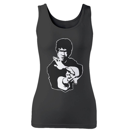 High quality print of this slim fit bruce lee women tank top will turn heads. And bystanders won't be disappointed - the racerback cut looks good one any woman's shoulders.