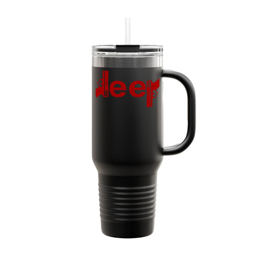 Red Jeep Gun Insulated Travel Mug