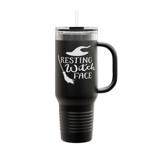 Resting Witch Face Halloween Party Costume Funny Halloween Insulated Travel Mug