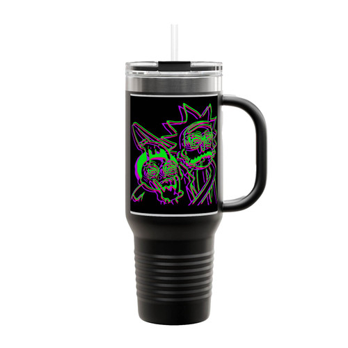 Rick And Morty Illustration Insulated Travel Mug
