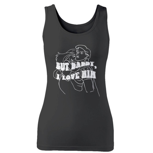 High quality print of this slim fit but daddy i love him women tank top will turn heads. And bystanders won't be disappointed - the racerback cut looks good one any woman's shoulders.