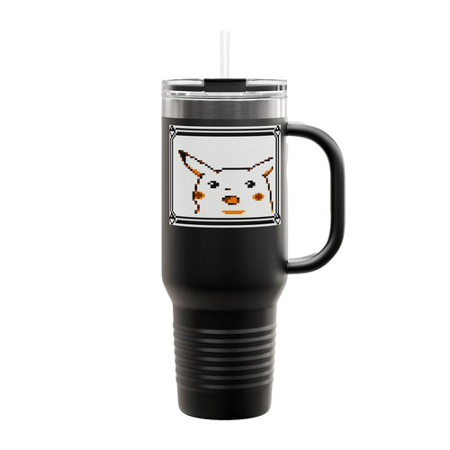 Shocked Pikachu Meme Insulated Travel Mug