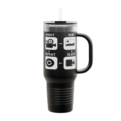 Shoot Edit Sleep Repeat Insulated Travel Mug