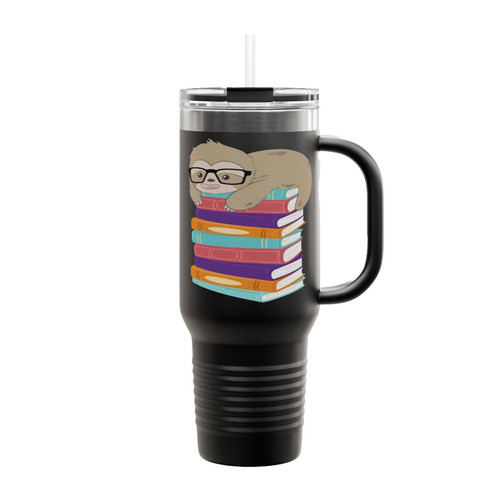 Sloth Books Insulated Travel Mug