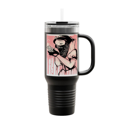 Snow White Schneewittchen Schneeflittchen Banksy Grenade Insulated Travel Mug