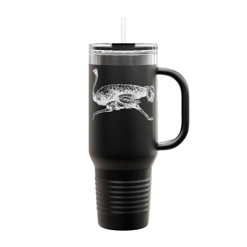 Sprinting Ostrich Insulated Travel Mug