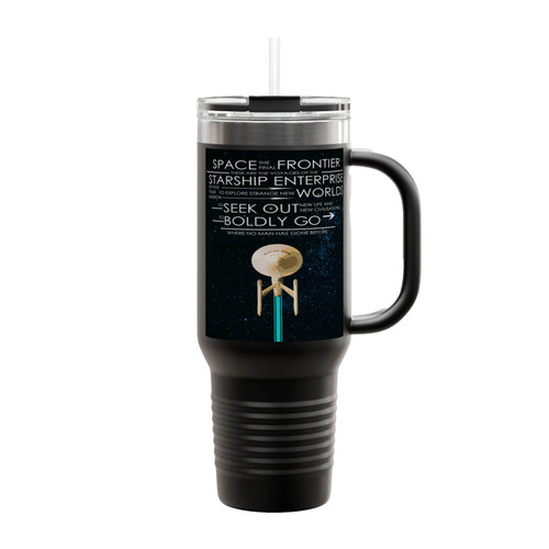 Star Trek Captains Oath Mission Oath Quote Insulated Travel Mug