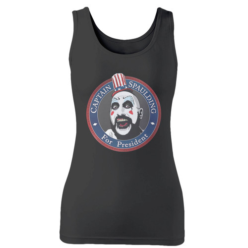 High quality print of this slim fit captain spaulding for presiden women tank top will turn heads. And bystanders won't be disappointed - the racerback cut looks good one any woman's shoulders.