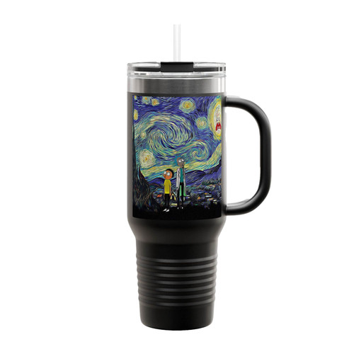 Starry Night Rick And Morty Insulated Travel Mug