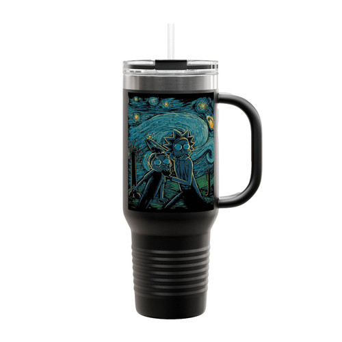 Starry Nightt Van Gogh Rick And Morty Insulated Travel Mug