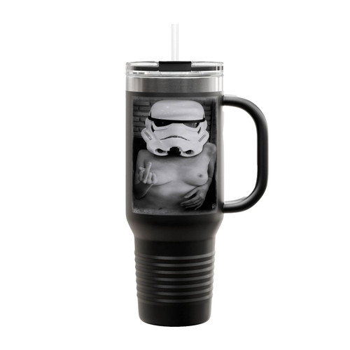 Stormtrooper Geek Wars Nerd Hot Star Darth Vader Finger Bird Insulated Travel Mug