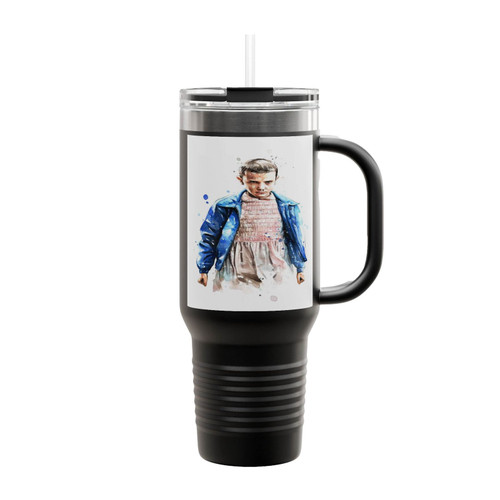 Stranger Things Eleven Netflix Tv Series Horror Halloween Insulated Travel Mug