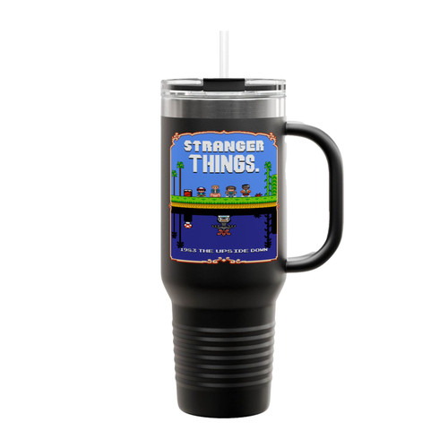 Stranger Things Mario Parody Insulated Travel Mug