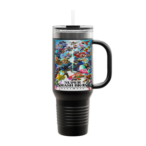 Super Smash Bros All Character Insulated Travel Mug