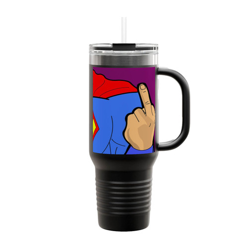 Superman The Middle Finger Clark Kent Insulated Travel Mug