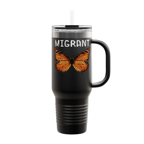 Support Immigrants Butterfly Monarch Design Insulated Travel Mug