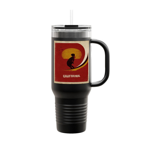 Surfing Hawaii California Insulated Travel Mug