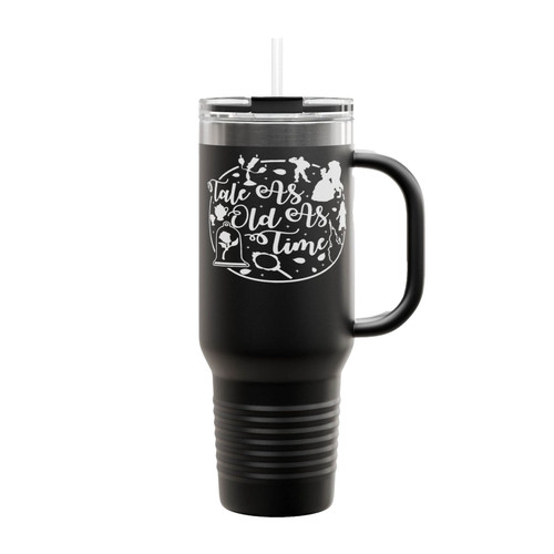 Tale As Old As Time Circle Racerback Insulated Travel Mug
