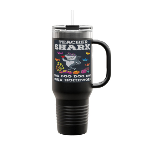 Teacher Shark Doo Doo Doo Your Homework Insulated Travel Mug