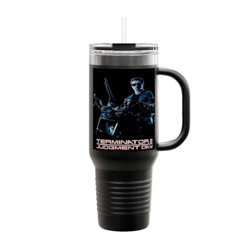 Terminator 2 Judgment Day Arnold Harley Free Delivery Insulated Travel Mug