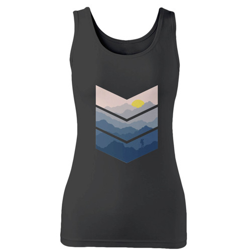 High quality print of this slim fit chevron hiking women tank top will turn heads. And bystanders won't be disappointed - the racerback cut looks good one any woman's shoulders.