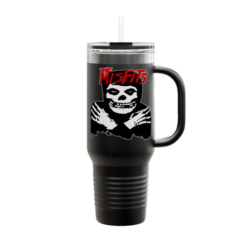 The Misfits Classic Skull Distressed Insulated Travel Mug