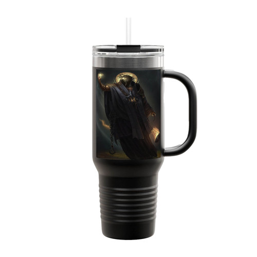 The Necromancer Dark Fantasy Art Insulated Travel Mug
