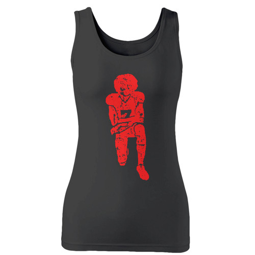 High quality print of this slim fit colin kaepernick kneeling anthem flag protes 2 women tank top will turn heads. And bystanders won't be disappointed - the racerback cut looks good one any woman's shoulders.