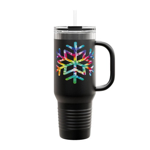 Tie Dye Snowflake Insulated Travel Mug