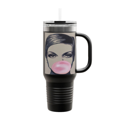 Twiggy Chewing Bubblegum Insulated Travel Mug