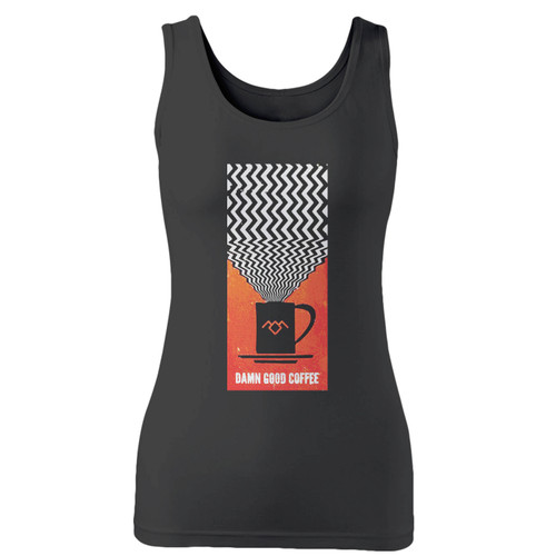 High quality print of this slim fit damn good coffee women tank top will turn heads. And bystanders won't be disappointed - the racerback cut looks good one any woman's shoulders.