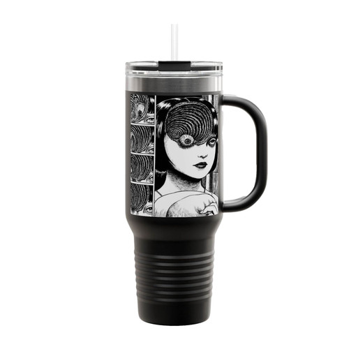 Uzumaki Junji Ito Black Insulated Travel Mug