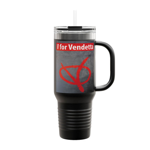 V For Vendetta Logo Insulated Travel Mug