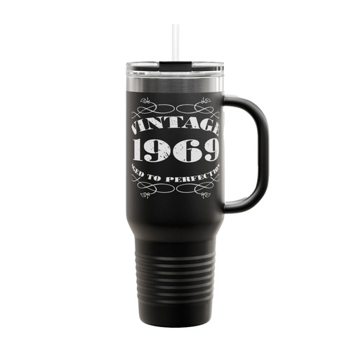 Vintage 1969 Aged To Perfection Insulated Travel Mug