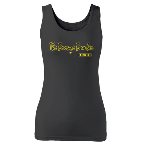 High quality print of this slim fit deontay wilder the bronze bomber art women tank top will turn heads. And bystanders won't be disappointed - the racerback cut looks good one any woman's shoulders.