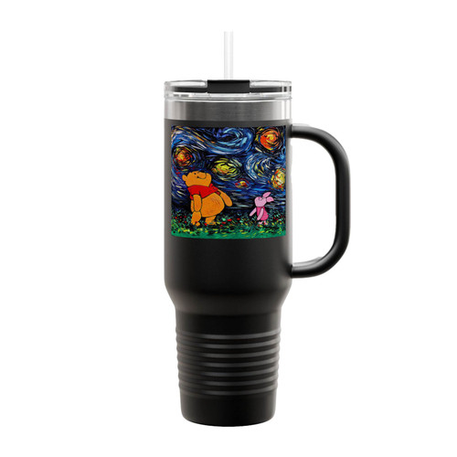 Winnie The Pooh Van Gogh Starry Nights Insulated Travel Mug
