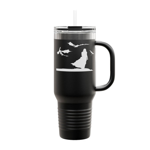 Woman With Dragons Game Of Thrones Insulated Travel Mug