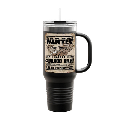 Yogi Wanted Poster Distressed Insulated Travel Mug