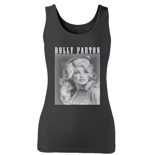 High quality print of this slim fit dolly parton cover women tank top will turn heads. And bystanders won't be disappointed - the racerback cut looks good one any woman's shoulders.