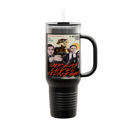 A Michael Scott Joint Threat Level Midnight 1 Insulated Travel Mug