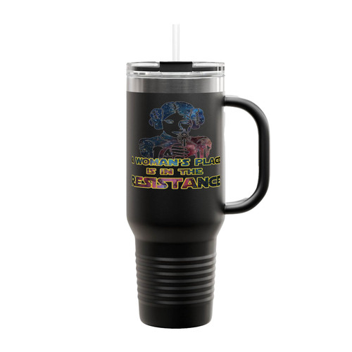 A Womans Place Is In The Resistance Insulated Travel Mug