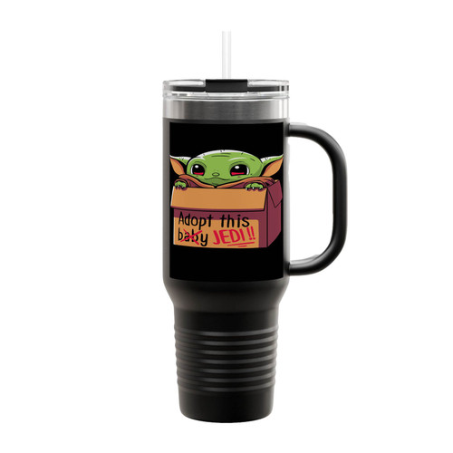 Adopt This Baby Jedi Insulated Travel Mug